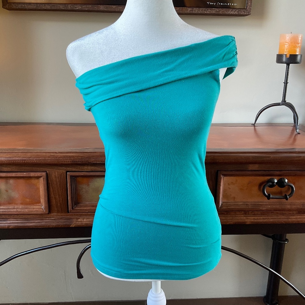 Bra Tops Sri Lanka One-Shoulder Camisole. Turquoise. Size XS